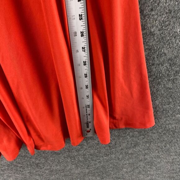 En Focus Dress Women 6 Red Sleeveless Sheath Pleated V Neck Knee Length - Picture 7 of 9